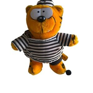 Heathcliff Plush Ace Novelty 1988 Mcnaught Syndicate Korea 10” Jailer Railroad